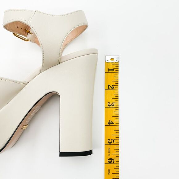 Gucci Baby Horsebit Platform Sandal Mystic White Heels New EU 41 US 11 - Picture 12 of 13